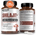 6500mg doplněk Shilajit s 40% Fulvic Acid (vysoká absorpce) 124; Shilajit Minerální dodatek s 85 + stopové minerály pro energii, výkon a imunitní zdraví - 120 Kapsle