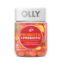 OLLY Probiotic + Prebiotic Gummy, 500 milionů CFU, FOS, dospělý Žvýkací doplněk pro muže a ženy, broskvový ochucený, 30 denní zásobování - 30 Počet