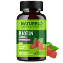 NATURELO Biotin Gummies - Podporuje zdravé vlasy, kůže a nehty - High Potency 2500 mcg - Non GMO, Gluten Free - 60 Gummies