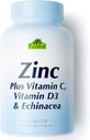 ALFA VITAMINS zinek + vitamín C, D3 & Echinacea doplňky, imunitní podpůrná formule s posílenou absorpcí, podporuje kostní zdraví, imunitní funkce, a antioxidant ochrana, 120 kaplety