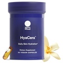 Rituál HyaCera Kožní dodatek pro podporu vrásek, s Hyabest ® a Ceratiq ® pro podporu hydratace kůže, Hyaluronic Acid, Glykolipidy, Ceramidy, Lepek zdarma, Non GMO, Vanilla Essence, 30 Day Supply
