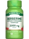 Příroda je pravda Berberine s Ceylon Skořice Komplex 124; 2,000mg Dubrovník 124; 50 Vegan Kapsle 124; Vegan, Non- GMO, a gluten zdarma dodatek