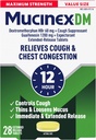 Mucinex Cough Conpressant and Expectorant, DM Maximální síla 12 hodinových tablet, 28ct, 1200 mg Guaifeesin, Relieves Chest Congestion, Quiets Wet and Dry Cough, # 1 Doporučené OTC Expectorant