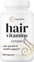 Micro Ingredients Vlasové růstové vitamíny pro ženy a muže, 240 Kapsle 124; 14- in-1 Formule s Biotin, Kolagen, Keratin, Saw Palmetto & More 124; Silnější, Fuller, Nurishes Thinning & Loss Podpora vlasů