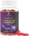 Vlasové vitamíny Gummies s Biotin 5000 mcg - Silnější, zářivé vlasy, kůže a nehty dodatek - Vitamin E & C, Podpora růstu vlasů Vitamin pro ženy a muže, Non- GMO & Gluten zdarma - 60 Gummies