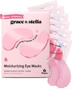 Grace & Stella Award Vítězství pod očima maska - Snížit tmavé kruhy, Puffy Eyes, Undereye sáčky, vrásky - Gel Under Eye Patches - Dárky pro mámu - Vegan Cruelty-Free Self Care (Pink, 6 páry)