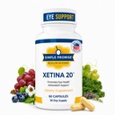 Jednoduchý příslib - Xetina 20 ™ Lutein a Zeaxanthin doplňky - Základní podpora pro oční zdraví s vitaminy E, Oční právo, Zinek, Grape Seed Extract, Rutin & Bilberry - 60 Kapsle