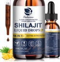 16 in 1 Shilajit Resin Liquid Drop, Shilajit W / Ginseng, Turmeric, Rhodiola, Wolfberry, Amla & Vitamins, Shilajit dodatek pro muže a ženy s 85 + Stopové minerály a Fulvic Acid, 1 Fl Oz