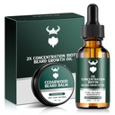Beard Growth Kit - 2X Koncentrace Biotin pro muže, přírodní Argan, Jojobové oleje a vitaminy (Cedarwood)