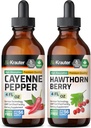 BIO KRAUTER Cayenne tinktura 4 Fl. Oz. & Hawthorn Berry tinktura 4 Fl. Oz.