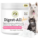 Wholistic Pet Organics Probiotics for Dogs with Digestive Enzymes & Prebiotic Fiber - 2 Oz - Daily Cat & Dog Probiotics for Digestive Health, Anti Diarrhea & Gut Support - Přírodní prášek dodatek