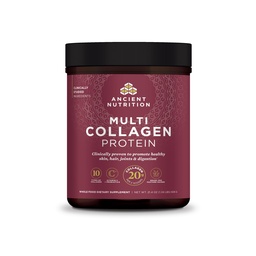 Starověká výživa Kolagen Peptidy Prášek, Multi kolagen Protein, Ženy & Muži, Vitamin C, Probiotika, Hydrolyzované kolagen, Podporuje pleť, Sponky, Gut zdraví, Neochucené, 60 Služeb
