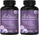 Avlimil ® Hormon Balance & Menopauza 124; Relief from Mood Swings, Hot Flashs, Night Sweats and Irritability - Isoflavones, Black Cohosh, Malina, Valerian, Sage, Red Clover, Lemon Ball - 2 měsíce
