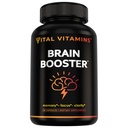 Vitální vitamíny Brain doplňky s Bacopa Monnieri - pro paměť a soustředění - Nootropní mozek Booster - Caffeine- Bezplatná podpora pro dospělé a seniory - Non- GMO, 30- denní dodávky, 30 Kapsle