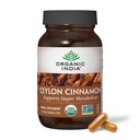 OrganIC INDIA Ceylon Skořice Dodatek - Organic Ceylon Skořice Kapsle, Skořice Pills Bylinné Dodatek, Podpora Digestion, Zdroj antioxidantů, USDA Organic, Vegan, Gluten- Free - 90 Kapsle