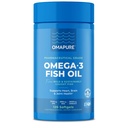 OMAPURE Rybí olej doplňky s Omega 3 mastné kyseliny (1 láhev, 120 Softgels) - High EPA, DHA, & IFOS Rybí olej pilulky Podpora srdce a společné zdraví - Bezproblémové rybí olej podporuje mozek funkce