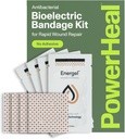 PowerHeal Bioelectric Bandage Kit pro Wound Care & Healing - Single Layer No Adhesive Obsahuje hydrogel Wound, Can be cut to Fit - for Cuts, Abrasions, Blisters, Burns - 4-Pack, 2 "x 2"