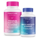 Pink Stork plodnost Gummies pro ženy a muže - Prenatální koncepční podpora - Inositol, COq10, Folát - Hormonální rovnováha