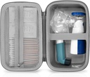 Astma Inhaler Případ Přenosný Nebulizer a Spacer Storage pro děti a dospělé - Cestovní nosič pro masky, Inhaler Holder (GREY)