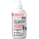 Divoký aljašský losos Fish Oil pro psy - 16 Oz. Fish Oil Formule - Láhev s čerpadlem - Obsahuje Omega-3 a 6, Vitamin D, EPA a DHA pro zdravou pleť a kabát