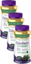 Přírodní Bounty Elderberry Gummies, Dietní dodatek, Podporuje imunitní zdraví, Obsahuje vitamín A, C, D, E a zinek, 100 mg, 70 Gummies (balení po 3)