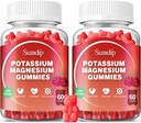 Magnesium Draslík Gummies, Muscle & Heart Health, Leg Cramps and Sleep, Draslík doplňky Vegan Gummy Non- GMO gluten zdarma 60 Gummies-2 Pack, Malina
