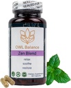 Zen Blend - Stress and Anxiety Supplement with Ashwagandha, L-Theanine, Holy Basil, Skullcap, Passionflower & Lemon Balm IR 124; Podporuje Mood, Focus & Stress Relief 124; Vegan & Non-GMO IR 124; 60 Kapsle