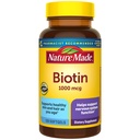 Příroda Made Biottin 1000 mcg Softgels, Biotin Vitamíny Dietní dodatek, Podporuje zdravé vlasy & kůže, 120 Softgels, 120 Den Dodávka