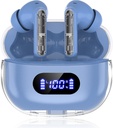 Blue Bezdrátové sluchátka P1 PRO, sluchátka bezdrátová Bluetooth sluchátka s čirým volání Mics Ušní Budy, Pohodlné Fit, IPX7 Vodotěsný dlouhý Battery Life, 30H Playtime pro sportovní cvičení