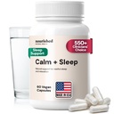 Vychované přírodní - klid + spánkové kapsle pro hluboký odpočinek a relaxaci s Ashwagandha, Heřmánek, Tart Cherry Extract, Passionflower, L- theanine, & Magnesium - 60 Kapsle