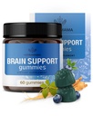 HERBAMAMA Brain Support Gummies - Mozek Focus doplňky pro dospělé s Ashwagandha, Bacopa Monnieri, Vitamin C & B12 - Vegan, Non- GMO Calming Gummies - 60 Pectin- based Blueberry- ochucené Chews