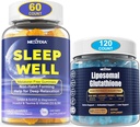 Melatonin Volný přírodní spánkové gumy pro dospělé + Liposomální Glutathione Gumy Dodatek pro ženy