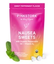 Pink Stork Organic Peppermint Sweets for Morning Nemoci a Motion Support, Add Vitamin B6, 1st Trimester Těhotenství musí mít - 30 balení Peppermint Candies