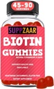 Veganské Biotinové žvýkačky - Vitamíny pro růst vlasů pro ženy a muže - Vlasové kůže a nehty Vitamíny - Jahodové Flavor Gummy Vitamíny - Non- GMO, Želatina & Gluten- Free, 90 Gummie - SUPPZAAR