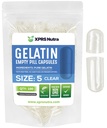XPRS Nutra Velikost 5 Prázdné kapsle - 100 Počet čiré Velmi malé prázdné želatiny Kapsle - Prášky DIY Kapsle Náplň - Plnitelné Pill Gel Caps pro Do- It- Vlastní vitamínové doplňky