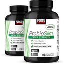 Force faktor ProbioSlim Extra Strength, Probiotický dodatek pro ženy a muže s 30 bilionů CFU a zelený čaj extrakt pro Gut podporu zdraví, nadýmání a úlevu od plynu, 120 Počet (balení po 2)
