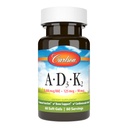 Carlson - Vitamíny A, D3, K2, 3000 mcg RAE Vitamin A, 125 mcg Vitamin D3, 90 mcg Vitamin K2 jako MK-7, Kostní budova, Utilizace vápníku, 60 měkkých gelů