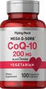 Piping Rock CoQ10 200mg Kapsle 124; 100 pilulky 124; s Black Pepper Extract 124; Coenzym Q10 dodatek pro ženy a muže 124; Vegetarian, Non- GMO, gluten zdarma