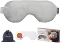 Luxusní vyhřívané oční masky pro suché oči se lněné semínko & Levandule, Mikrovlnná teplá oční komprese Moist Heat, Vážená oční maska pro spánek, Hot Stye Eye Compress pro Puffy Eyes, Dark Circles (Gray)