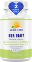 Naše Daily Vites L- methylfolát B Complex Cofactors & Essential Amino Acids (7, 5 mg) - Aktivní folát, Methylovaný B12 Methylkobalamin, B6 a Glycin - 60 Počet