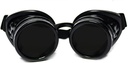 GloFX Steampunk Goggles Tinted - Příslušenství pro Rave EDM Festival - Gotické Cosplay Welder Goggles - Černé Goggles s tmavými čočkami