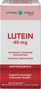 Vitamin World Lutein 40 mg 60 Rychlé uvolnění Softgels, Oční zdraví, Vize, Antioxidant