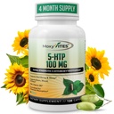 MoxyVites 5HTP 100mg dodatek, Plus B6, 5 HTP Organic All Food - Nejlepší Serotoninový Booster - Non- GMO, 120 Veganské kapsle