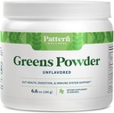Vzor Wellness Green Powder Superfood - s antioxidantem, trávicím enzymem, Vláknem, Probiotickým a adaptogenovým směsí - Podporuje Gut, stravitelné a imunitní zdraví - 30 Služeb - 6.6 oz (Neochucené)