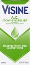 Visine A.C. Itchy Eye Relief Oko Kapky se zinem Sulfát & Tetrahydrozolin HCl, Oční kapka Léčba s červeným Reliever & Astrictural pro Itchy, Red, Waterry & Irritated Eyes, 0.5 f. oz