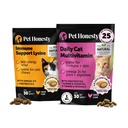 Cat Multivitamins + Imunitní podpora Lysin Dual Texture Chew Supplement Bundle - Podporuje celkové imunitní zdraví, spony, kůže & coat, a Cat alergie Relief - Nuzny Nose