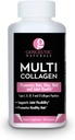 Gencurals Naturals Multi Collagen Kapsle Typy I, II, III, V & X - 120 Veg Caps -pro zdravé vlasy kůže, nehtů 1500mg Non- GMO, Pasture- vychované, klec zdarma a krutost Free Source