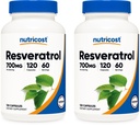Nutricost Resveratrol 700mg; 120 Zeleninové kapsle - 50% Trans- Resveratrol (2 láhve)