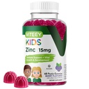 Viteey Zink pro děti žvejkačky, 15mg - Imunitní podpora - Výkonný přírodní antioxidant, Děti zink vitamin dodatek - Vegan, želatina zdarma, gluten zdarma - Chutné žvýkací Berry Flavor Gummy