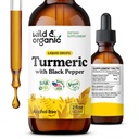 Liquid - Společná podpora - Kurkumin s černým pepřem Extract - Kurkumin kořenové kapky - Vegan, cukr & Alcohol- Volný tinktura - 2 fl oz